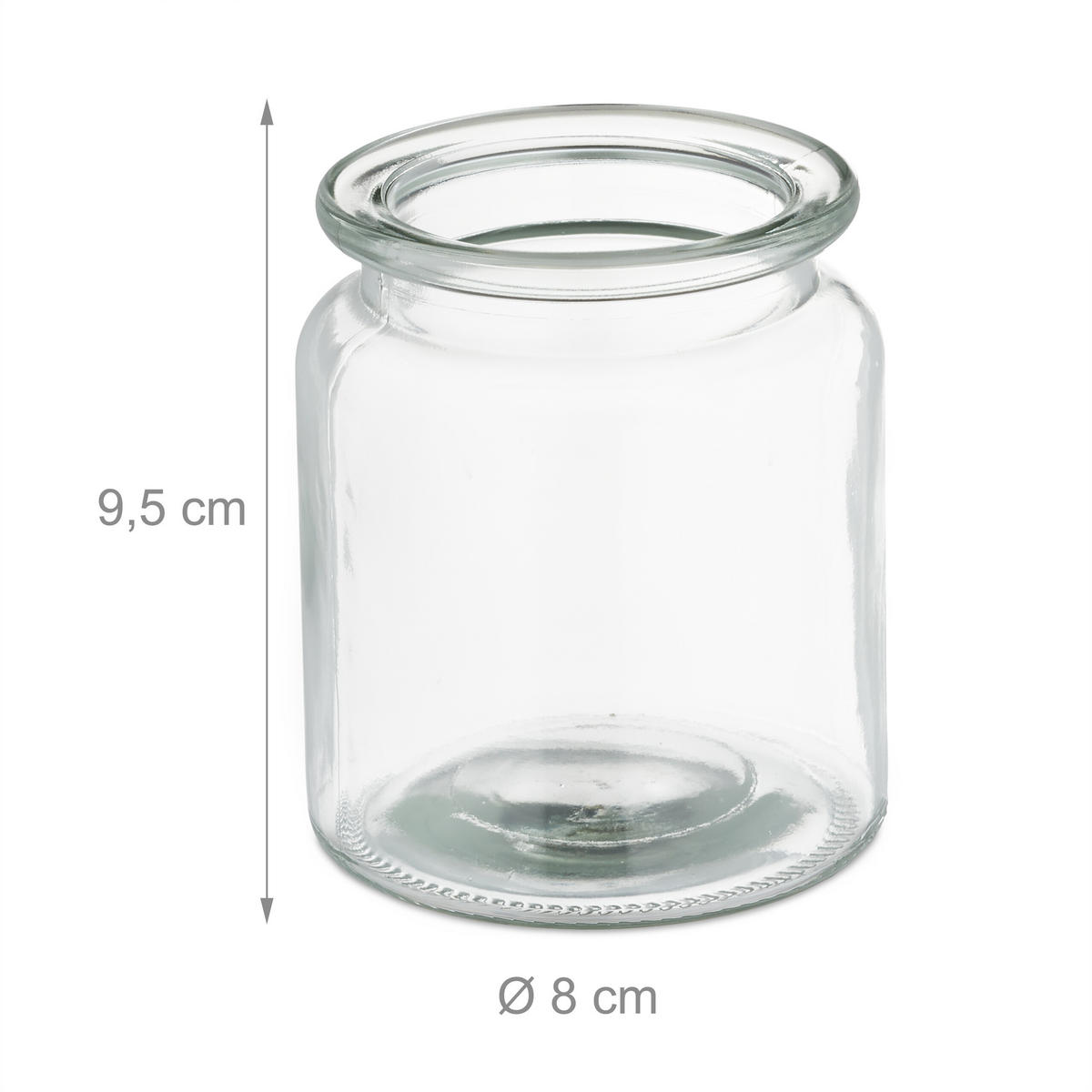 12xWINDLICHT - Transparent, Glas (9.5cm) - Relaxdays