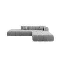 ECKSOFA Ottomane Rechts BILA-L 289x176x71 Grau Bouclé - Schieferfarben/Schwarz, Holzwerkstoff/Kunststoff (289/176cm) - ALTDECOR