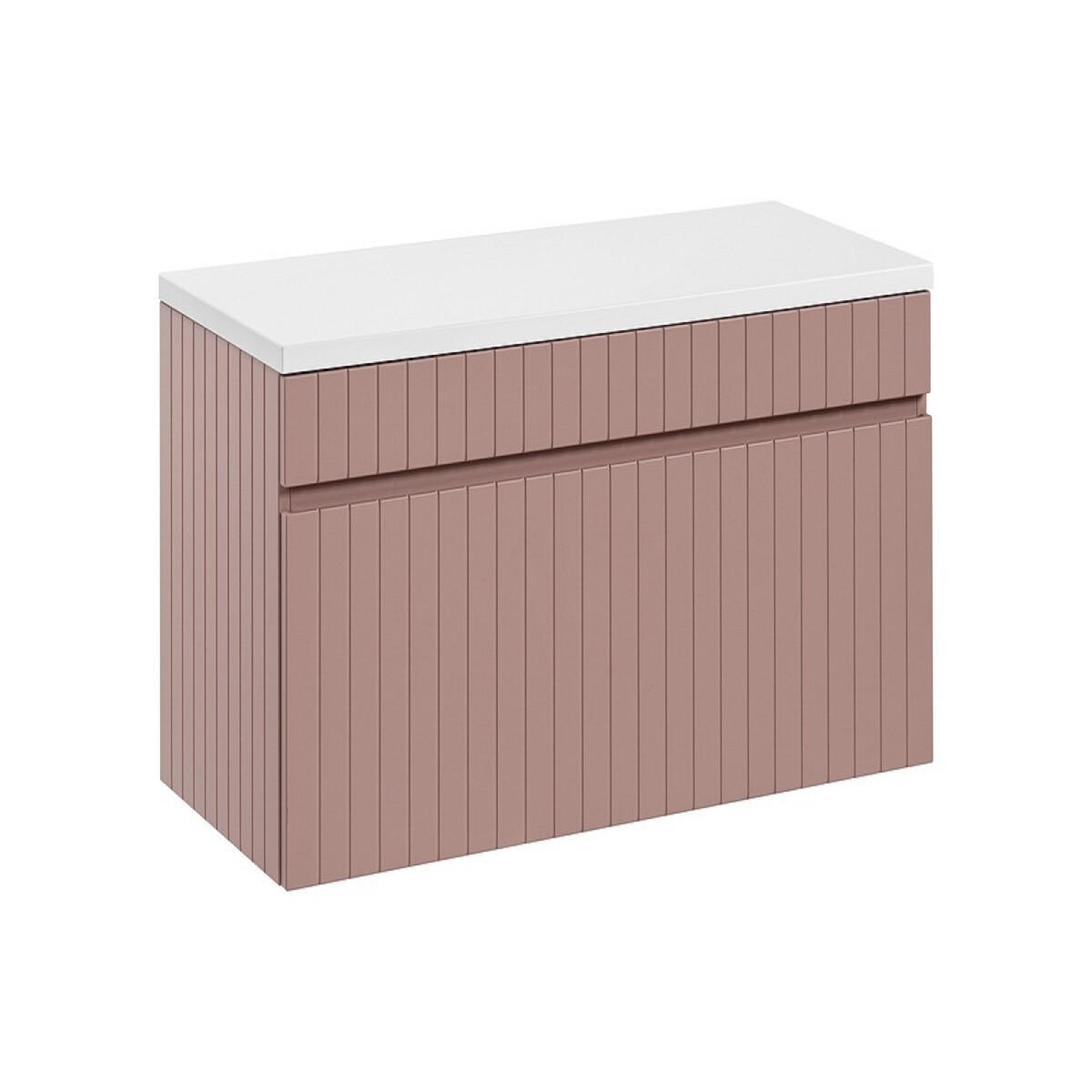 WASCHTISCHUNTERSCHRANK 100 cm 2 Teile - Iconic Rose I BM236 in Antique Rose/Weiß - Rosa/Weiß, Holz (100/46/46cm)