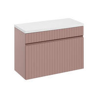 WASCHTISCHUNTERSCHRANK 100 cm 2 Teile - Iconic Rose I BM236 in Antique Rose/Weiß - Rosa/Weiß, Holz (100/46/46cm)