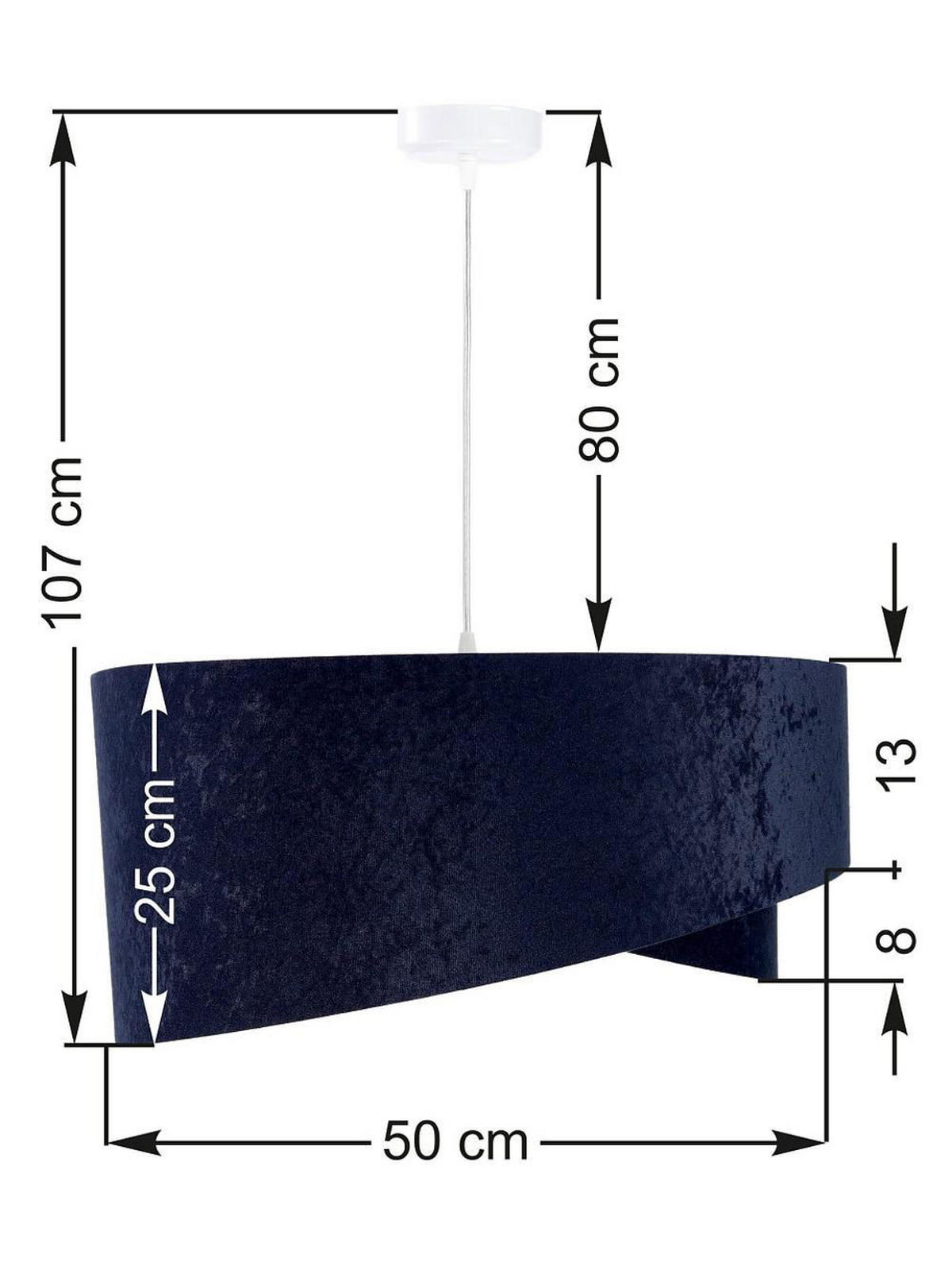 HÄNGELEUCHTE Blau 50/23 cm - Goldfarben, Kunststoff (50/1.3/23cm) - ONZENO