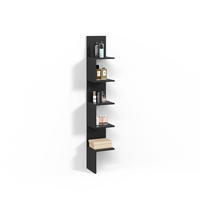 ECKREGAL Vesuvio Schwarz 28 x 175.4 cm mit 5 Fächern - Schwarz, Holzwerkstoff (28/175.4/28cm) - Livinity®