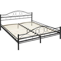 METALLBETT Sonno,180 x 200 cm,schwarz/schwarz - Schwarz, Metall - tectake