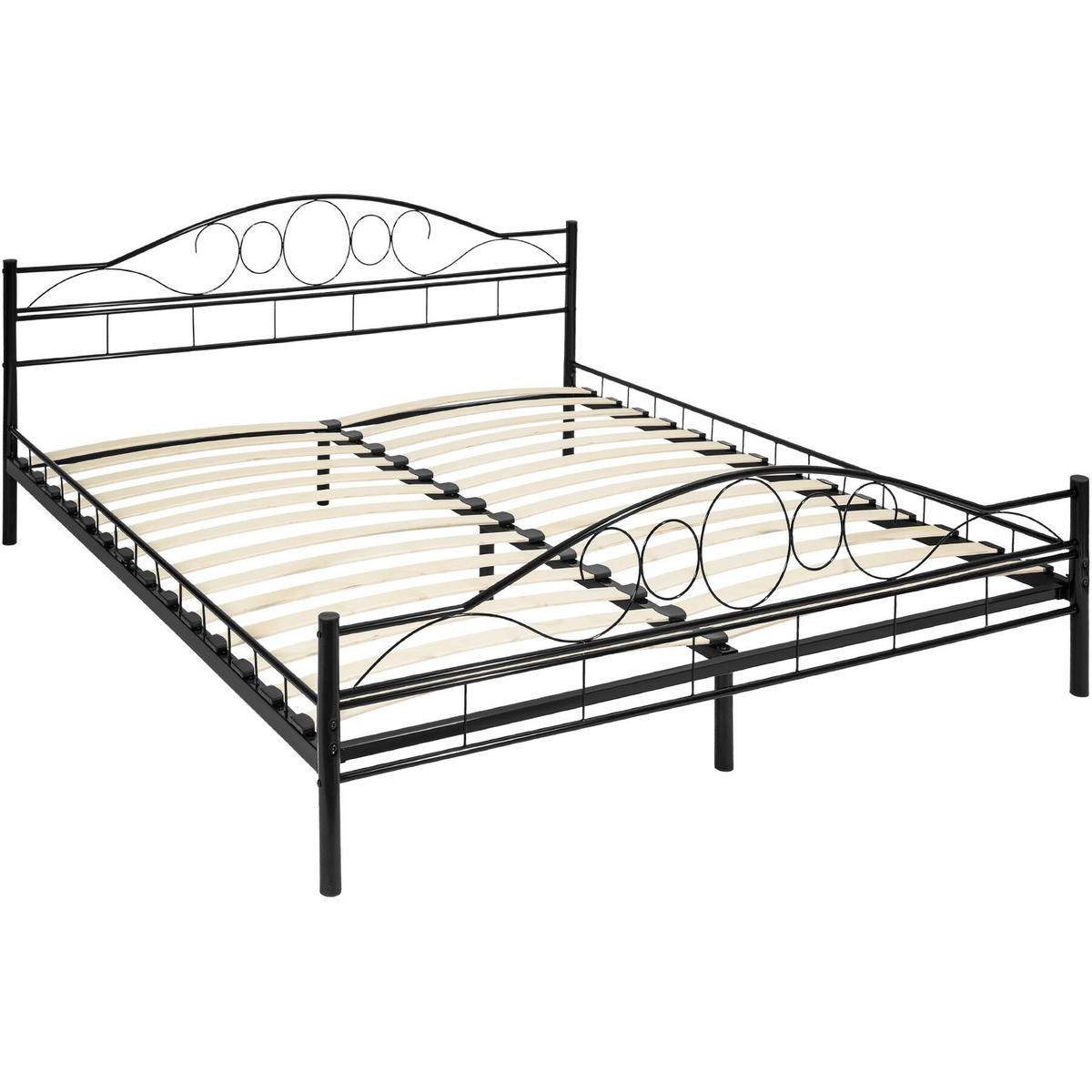 METALLBETT Sonno,180 x 200 cm,schwarz/schwarz - Schwarz, Metall - tectake