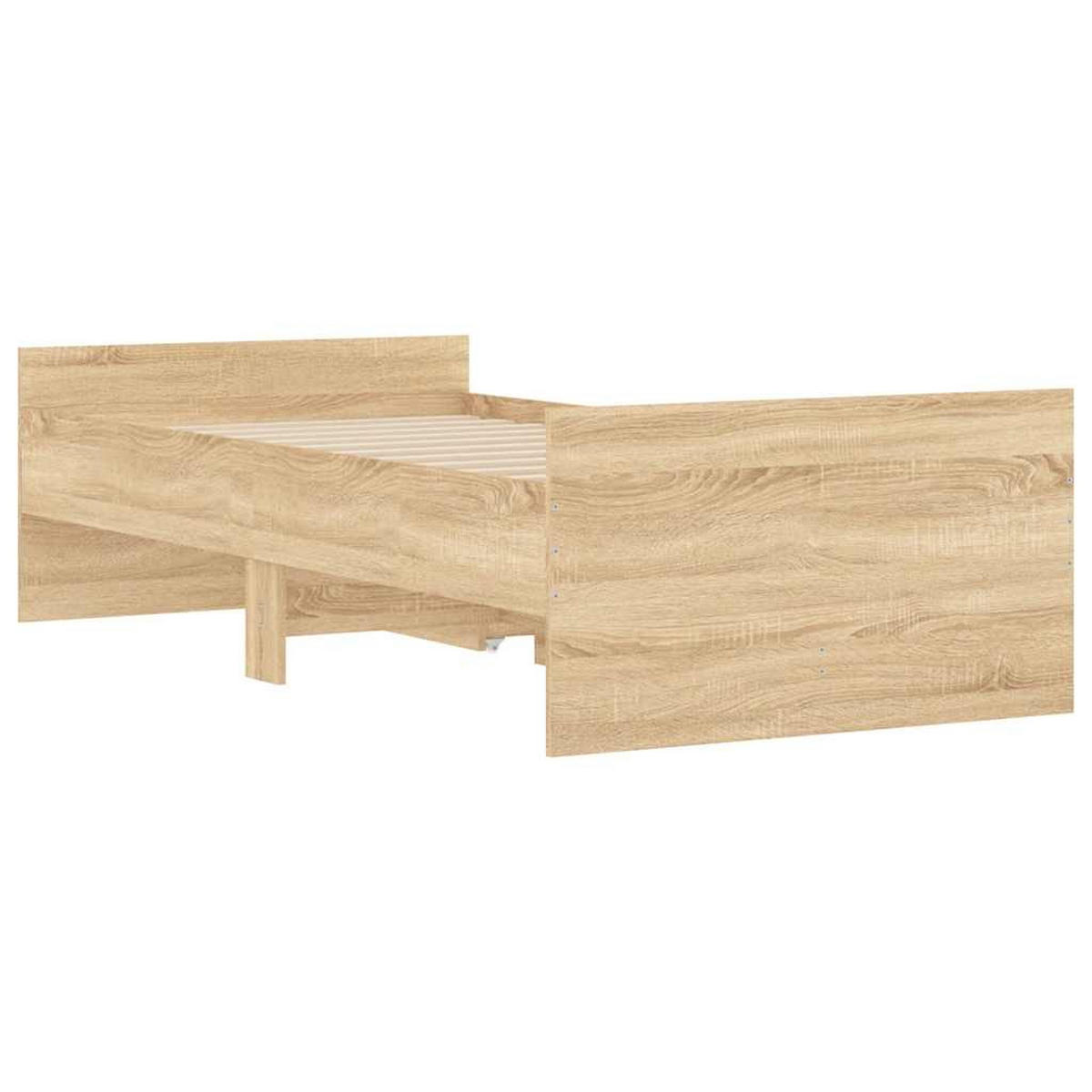 BETTGESTELL Mit Schubladen Sonoma-Eiche 100/200 Cm - Braun, Holzwerkstoff (100/200cm) - vidaXL