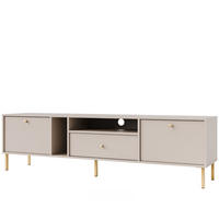 TV-LOWBOARD FLOREN, Creme/Gold - Creme, Holzwerkstoff/Metall (180/50/40.8cm) - KONSIMO®