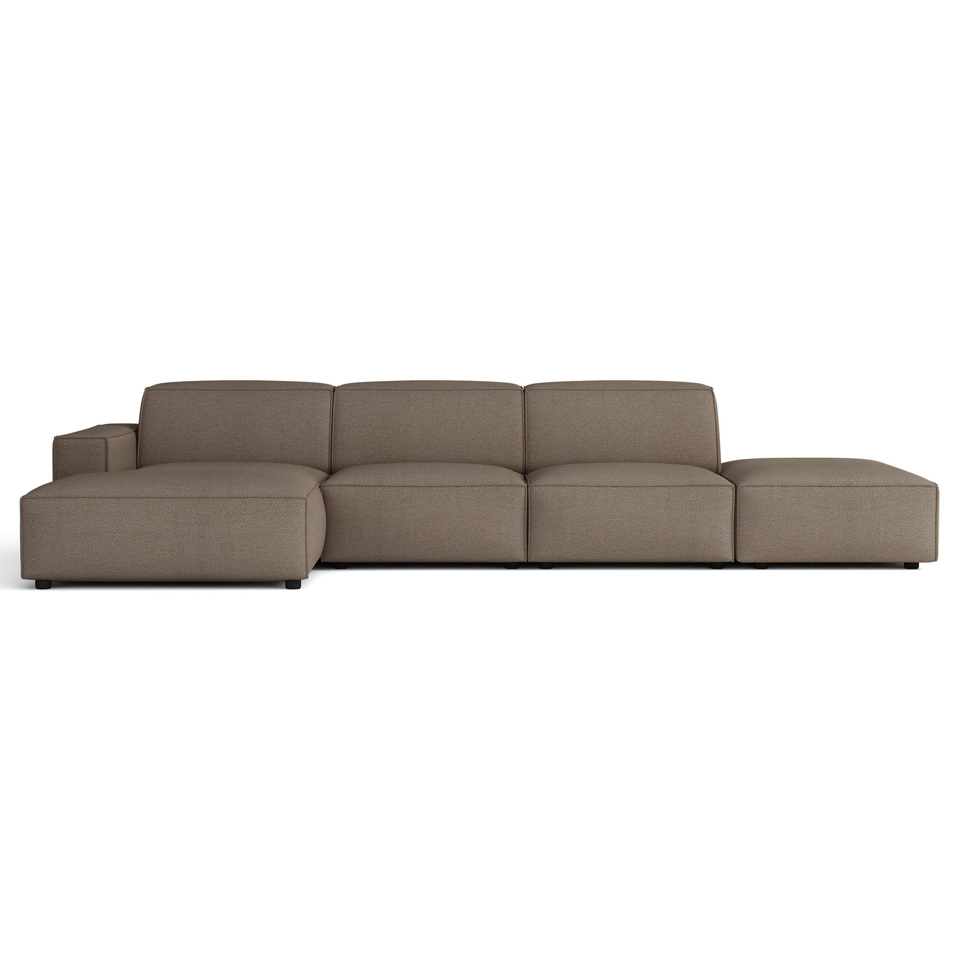 ROHOVÁ pohovka Sellmo, 344 cm - svetlohnedá/čierna, textil/plast (350/166cm) - Selsey