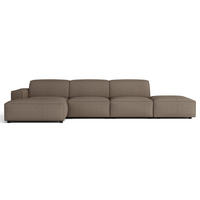 ROHOVÁ pohovka Sellmo, 344 cm - svetlohnedá/čierna, textil/plast (350/166cm) - Selsey