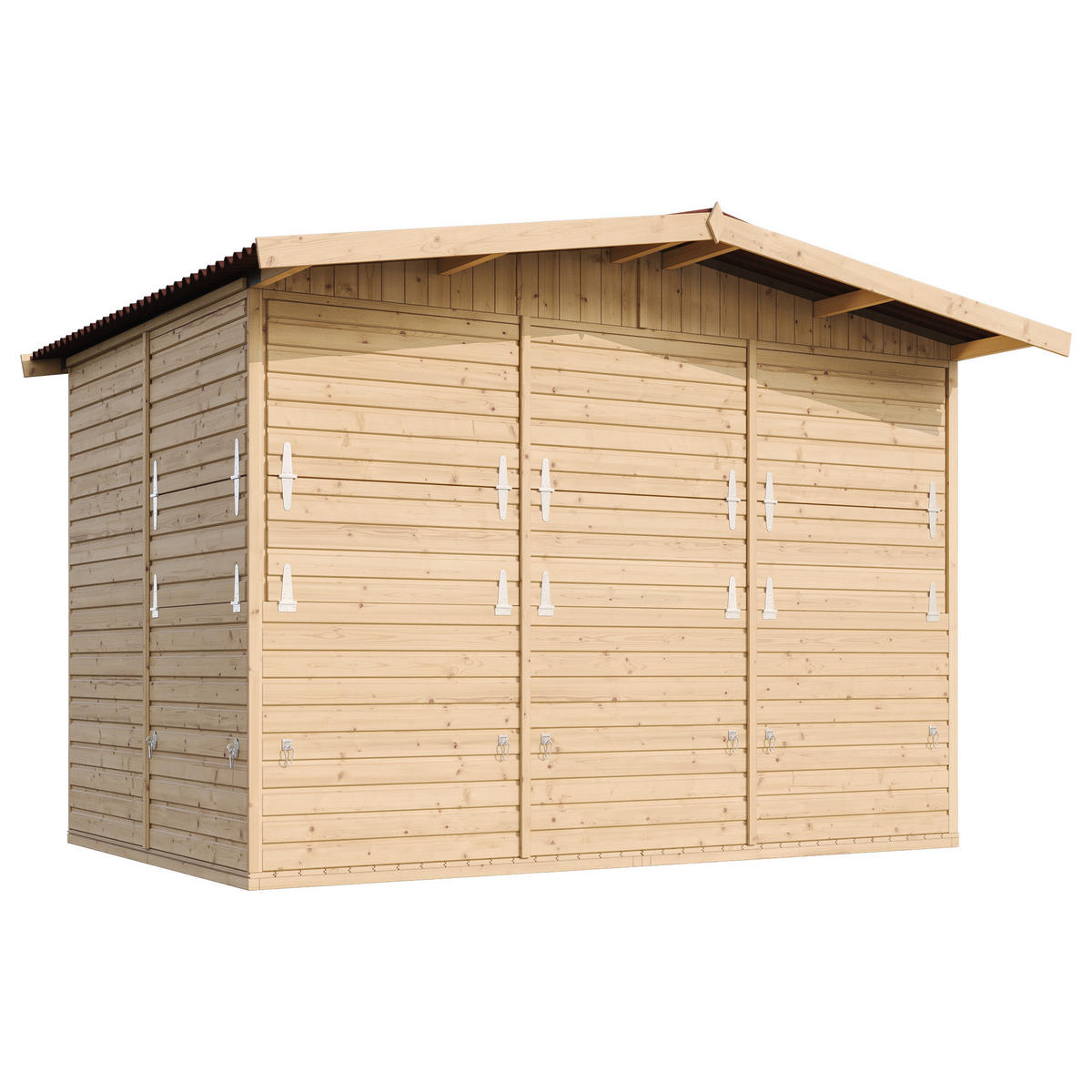 MARKTBUDE Holz, Gartenhaus, FÜNF FENSTER - 200x300/6 m2 M150B - Beige, Holz (336/232/263cm) - Timbela