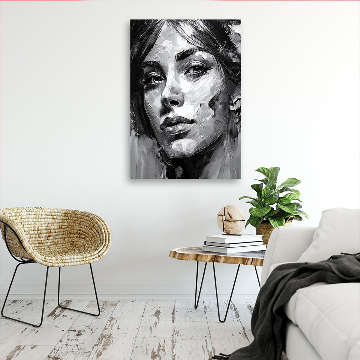 LEINWANDBILD Menschen & Charaktere 80x120cm - Schwarz, Textil (80/120cm) - Feeby