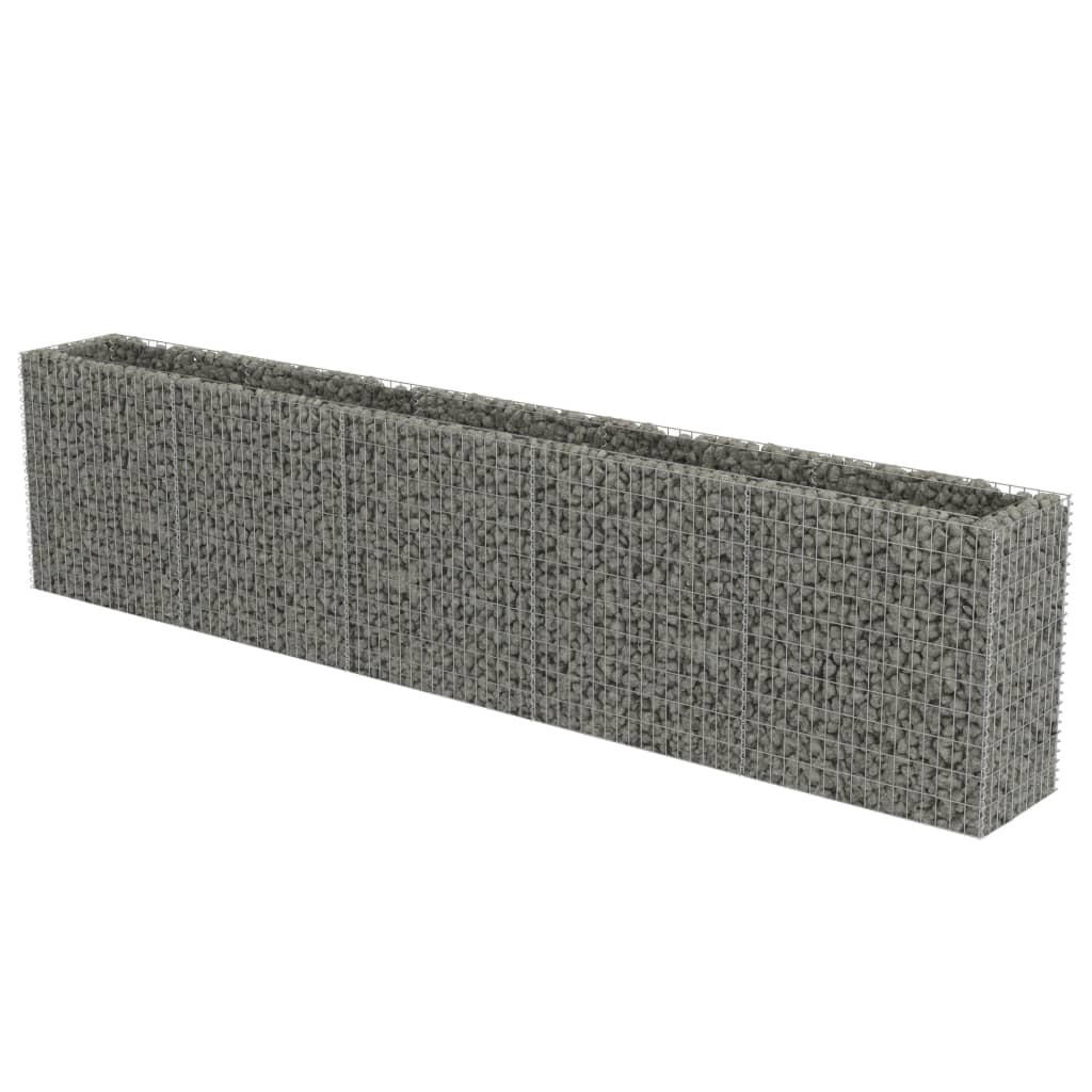 furnicato Gabionen-Hochbeet Silber 50x100x450 cm