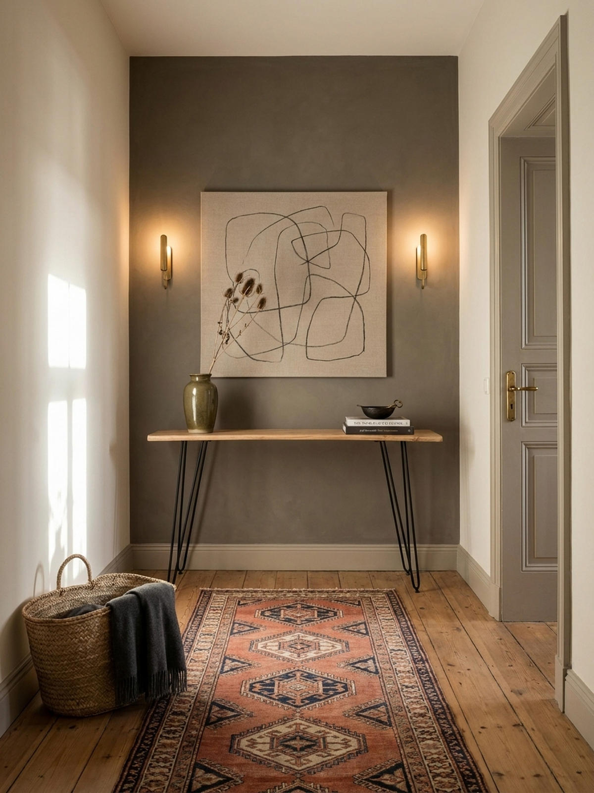 KONSOLENTISCH – Akazie Massivholz, 150x36x75 cm, mit Baumkante, Haarnadelbeine, Metallgestell - Schwarz/Akaziefarben, Holz/Metall (36/150/75cm) - KADIMA DESIGN
