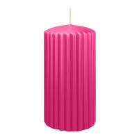 RILLEN KERZEN Pink 150 x Ø 80 mm, 4 Stück - Pink, Paraffin (8/15/15cm) - Wiedemann Kerzen
