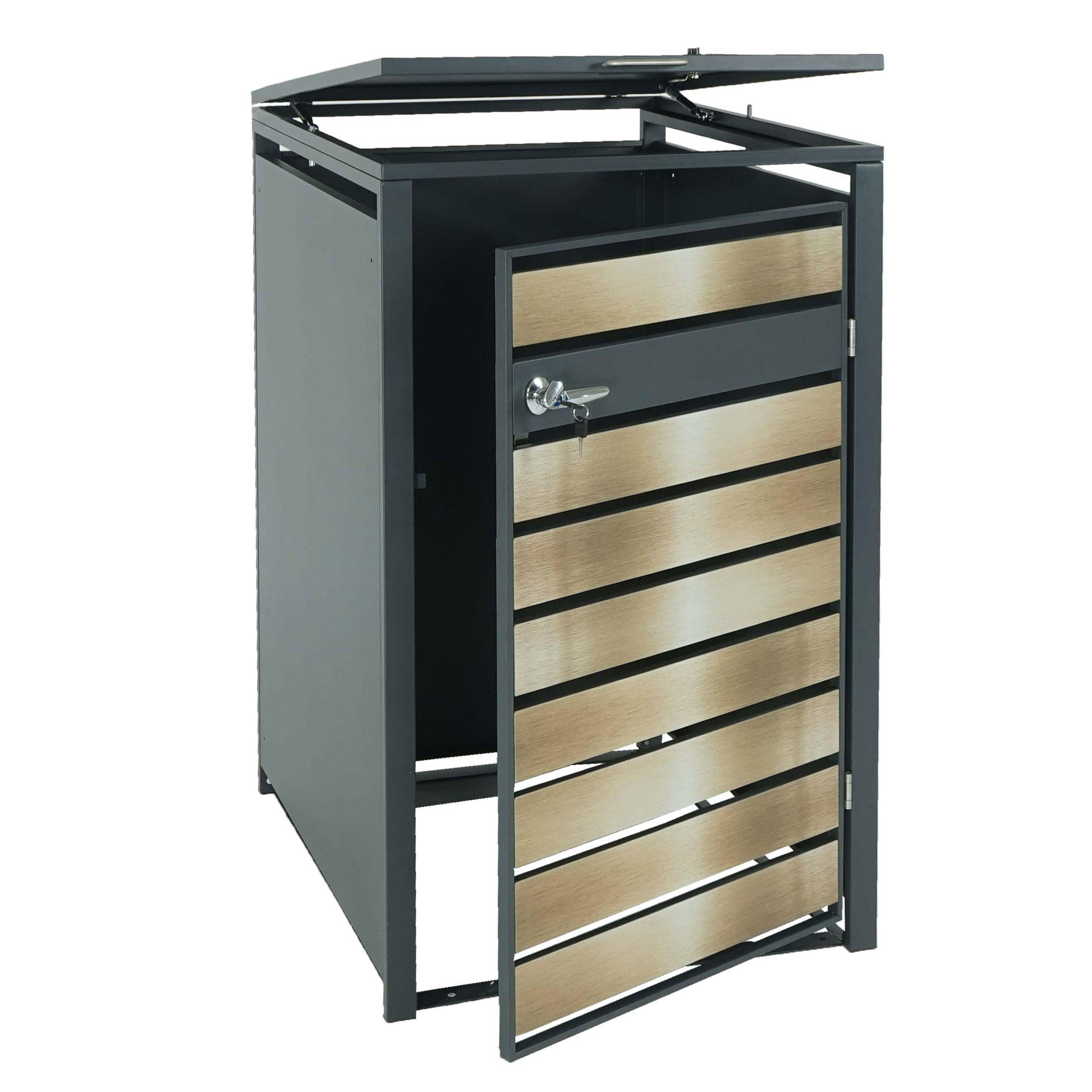 Proregal Mülltonnenbox Gold 68x117x80 cm