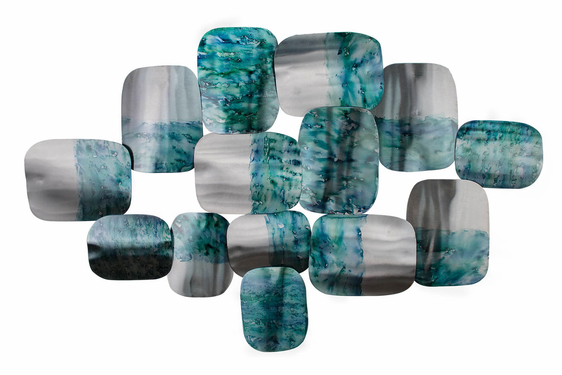 WANDDEKO Blau 118/78 cm - Blau/Silberfarben, Metall (4.5/78/6cm) - KUNSTLOFT