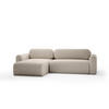 ECKSOFA mit Schlaffunktion Thekla, Beige - Beige, Textil (286/100cm) - Fedve