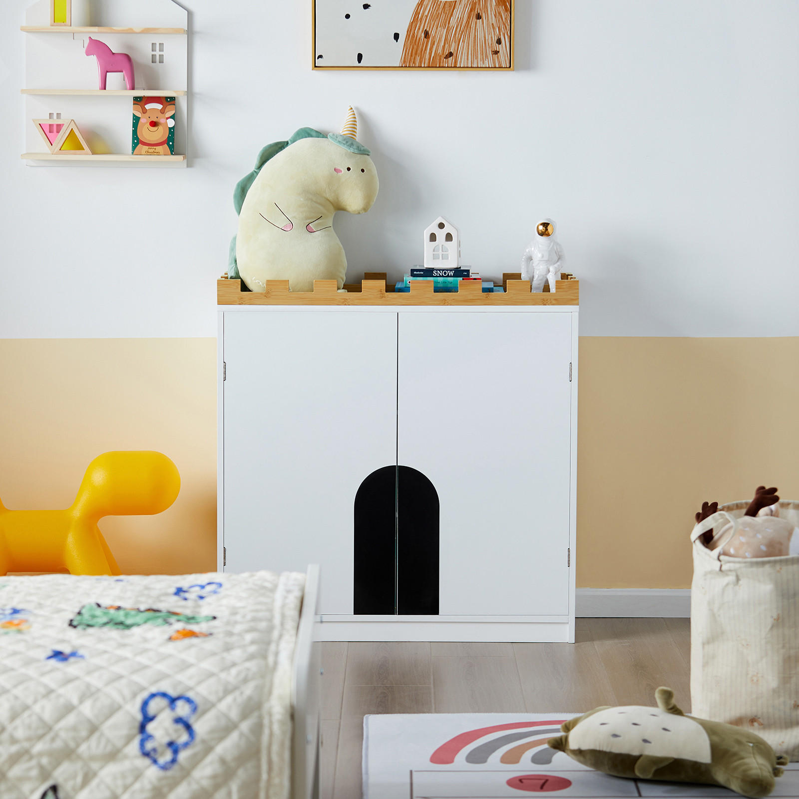 KINDERKOMMODE Weiß - Weiß, Holzwerkstoff (86/87/30cm) - SoBuy