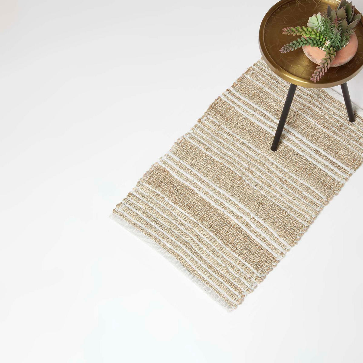 JUTETEPPICH Arlyn gestreift 45/70 cm - Naturfarben, Naturmaterialien (45/70cm) - Homescapes