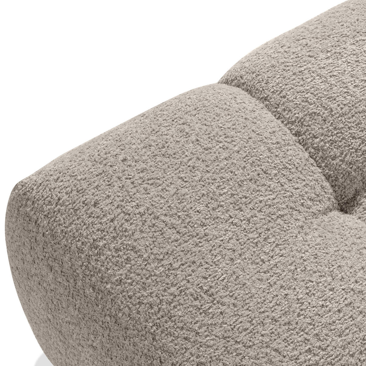 POUF RAVIA, Bouclé, Grau - Grau, Holz/Textil (96/45/50cm) - KONSIMO®
