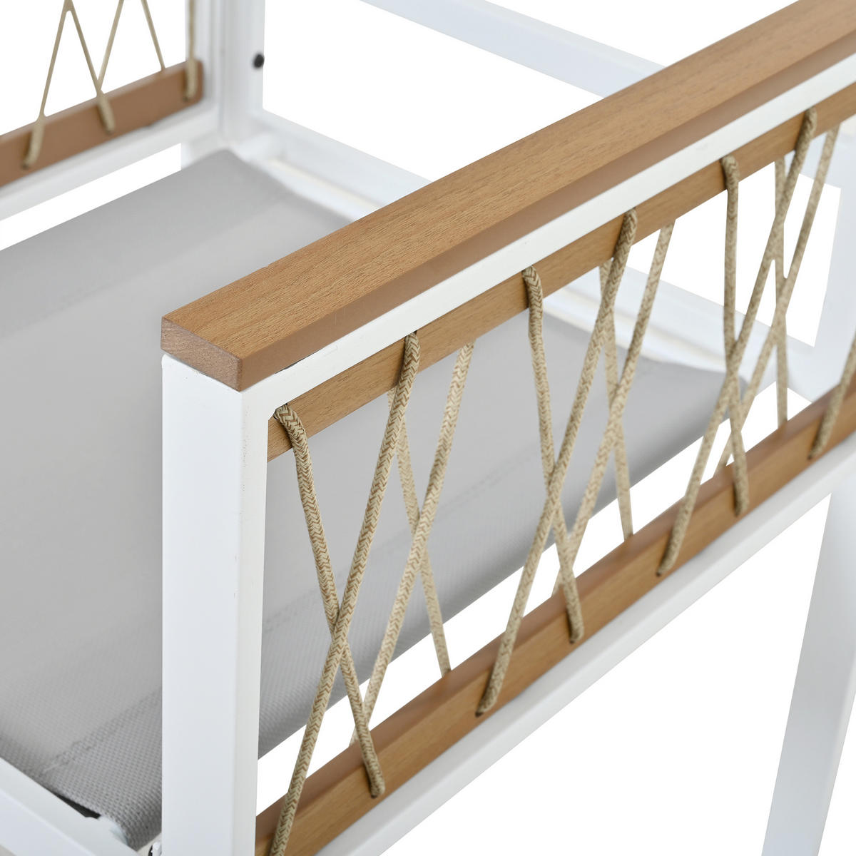 GARTENMÖBELSET 7tlg 6 Personen Glastisch WPC Balkon Terrasse - Multicolor, Metall - FLIEKS