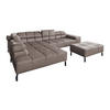 ECKSOFA NELSON Dunkelbraun Leder Relaxfunktion - Dunkelbraun/Schwarz, Leder/Metall (321/216cm) - KAWOLA