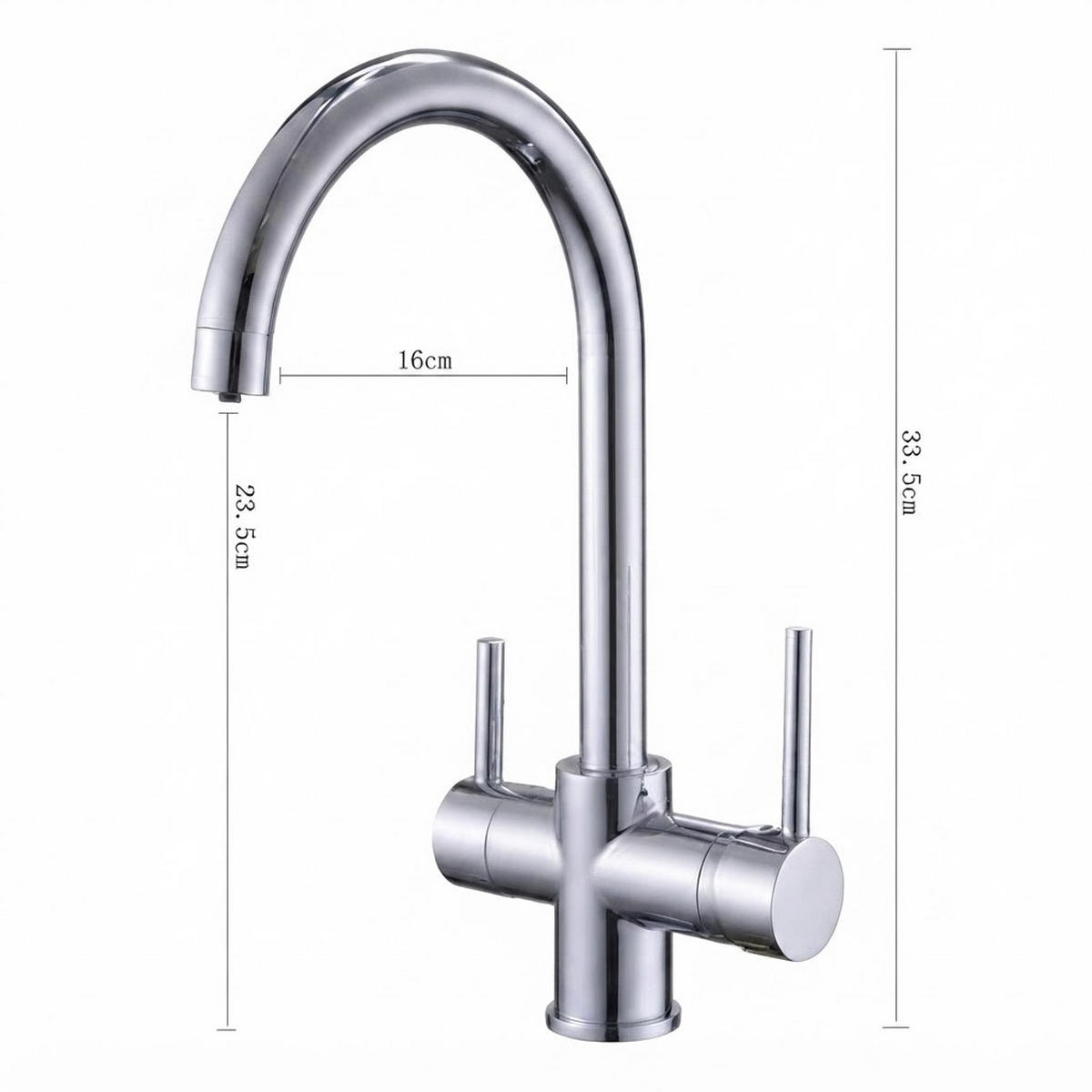 BADEZIMMERARMATUR mit Schlauch, 33.5cm hoch, silber - Silberfarben, Metall (51/6/28cm) - Vallsero