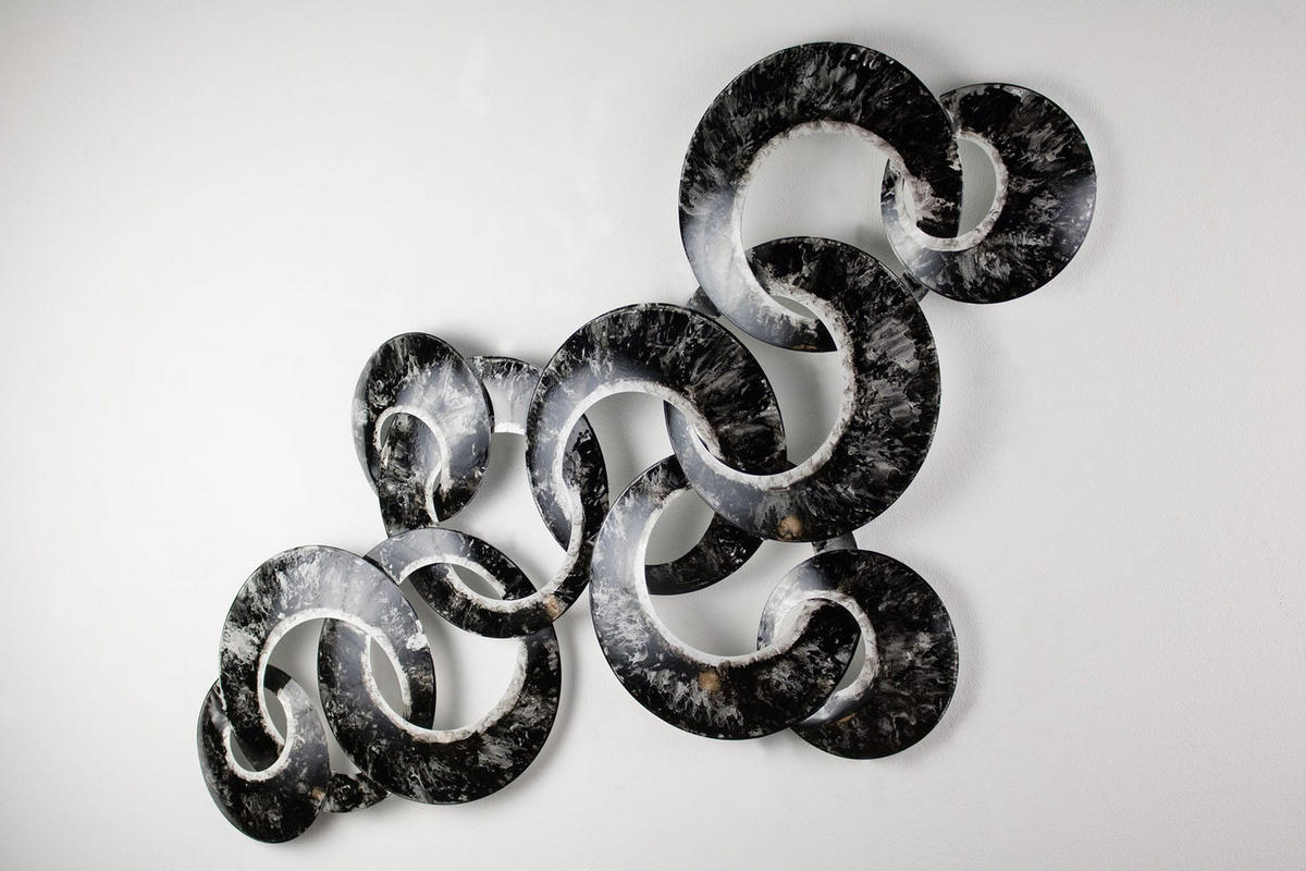 WANDDEKO Schwarz-Weiß 107/61 cm - Schwarz, Metall (3.1/61/7cm) - KUNSTLOFT