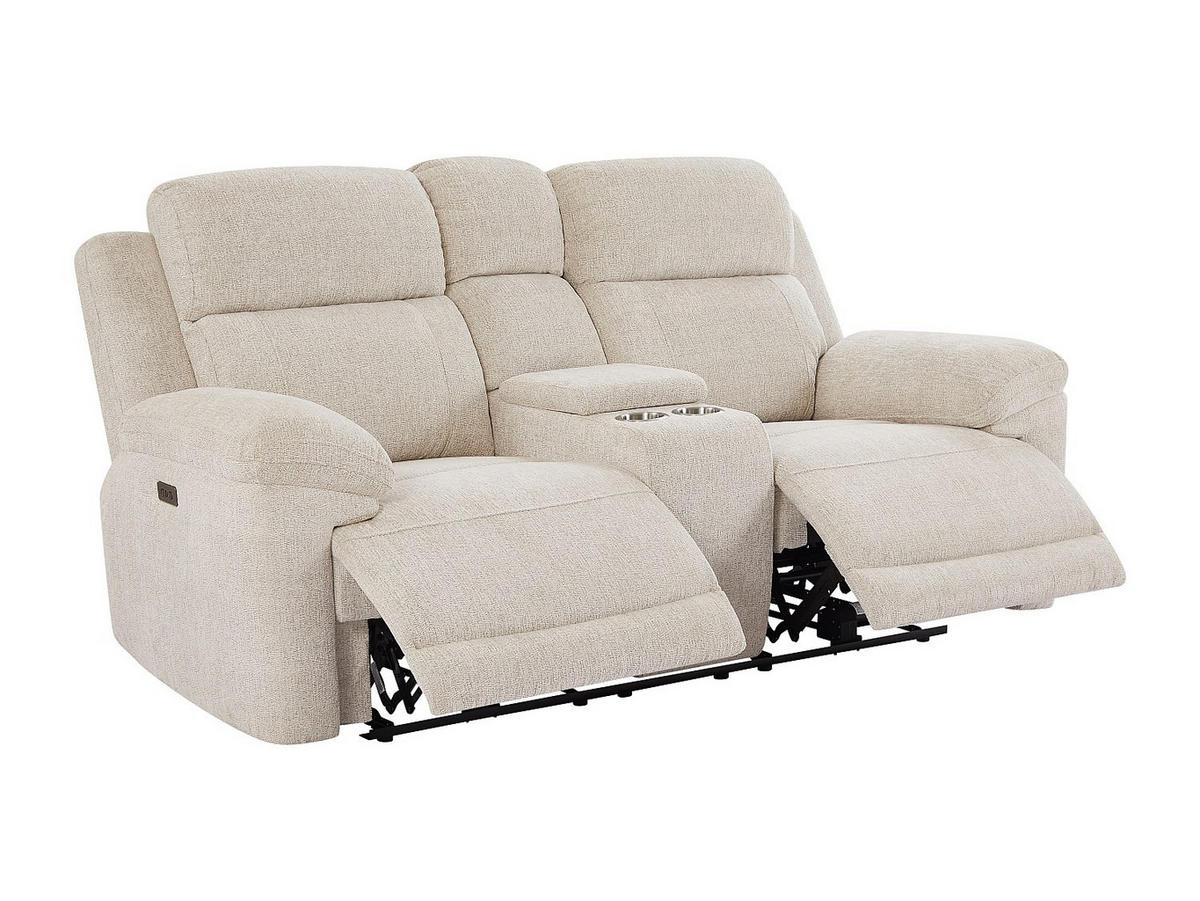 SOFAGARNITUR mit Relaxfunktion - 6 -Sitzer - Polyester - beige - KELUNO - Beige, Textil (228/104/98cm) - Vente-Unique