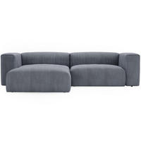 ECKSOFA Landi Grau Links - Schwarz/Grau, Kunststoff/Textil (180/240cm) - Graingold