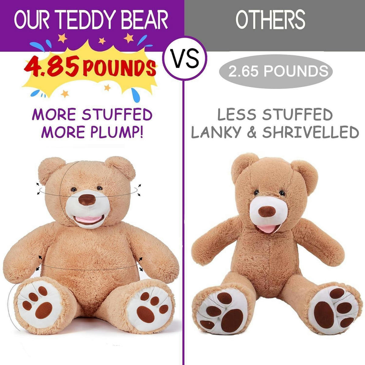 STOFFTIER Teddybär 100 cm - Braun, Textil (16.5/5.1cm)