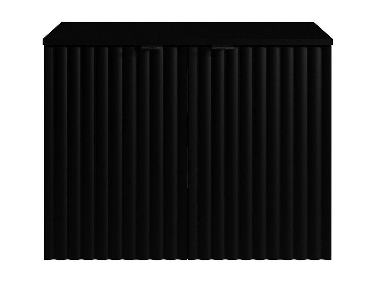 WASCHBECKENUNTERSCHRANK - 80cm x 44cm - MDF - schwarz - ZILGA - Schwarz, Holz (80/60/44cm) - Vente-Unique