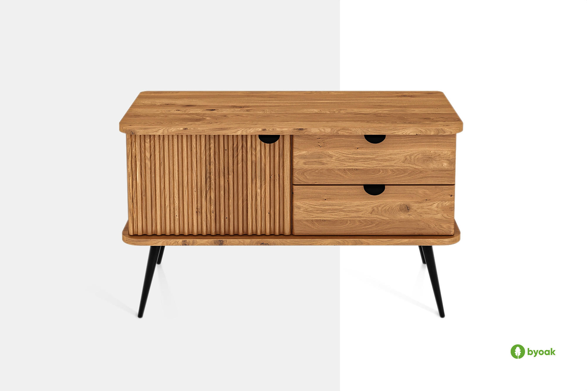 KOMMODE niedrig LINA - Wildeiche, Holz (97/57/46cm) - byoak