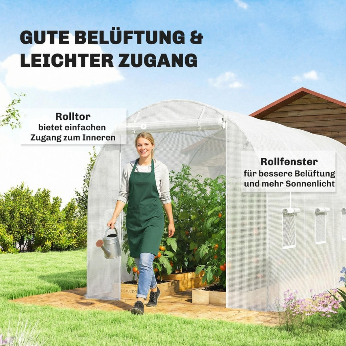 GEWÄCHSHAUSFOLIE 4x2 m Tür Fenster UV Schutz weiß - Weiß, Kunststoff (400/200/200cm) - Fortuna Lai