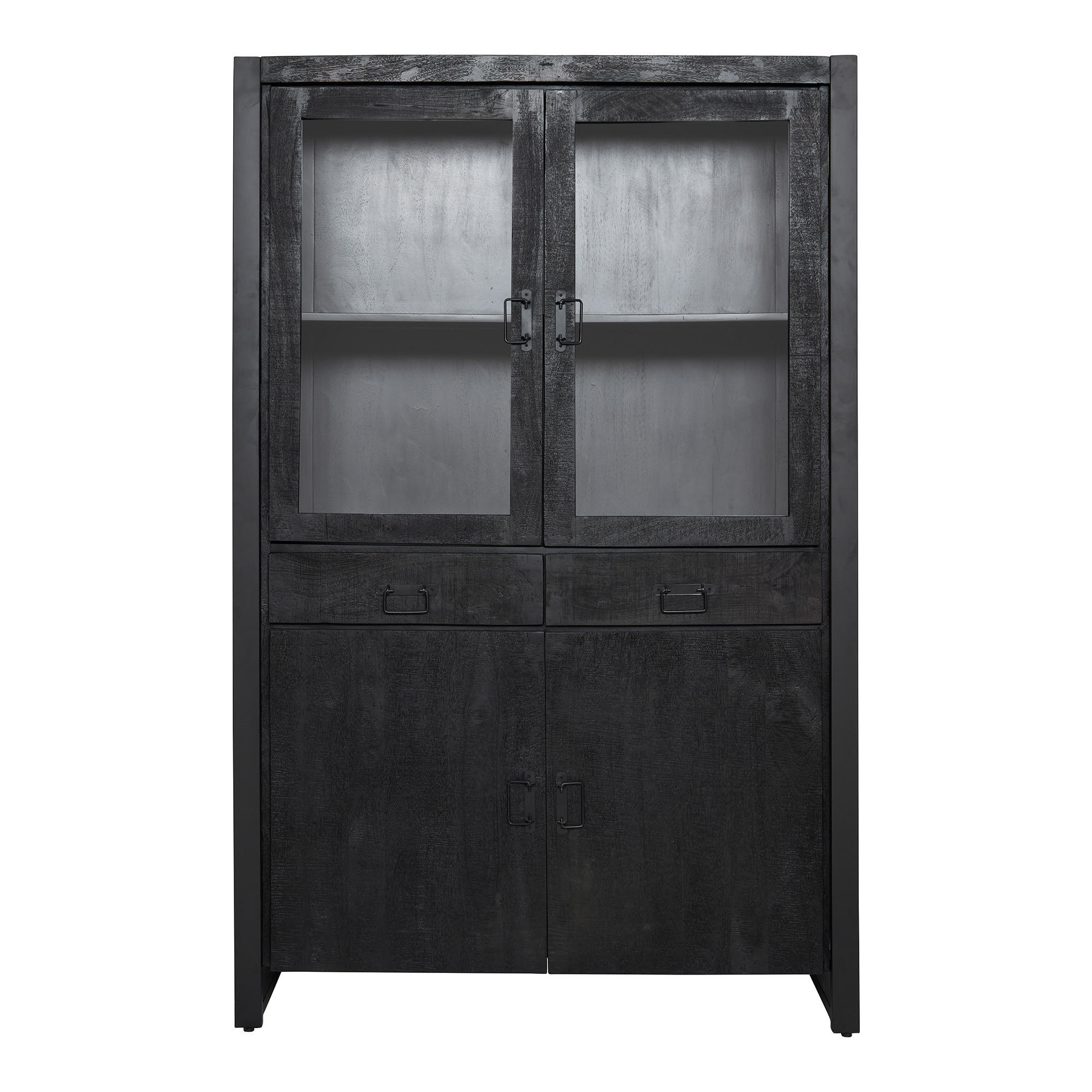 VITRINE Boaz Schwarz 45/115/180 cm - Schwarz, Holz (115/180/45cm) - Starfurn