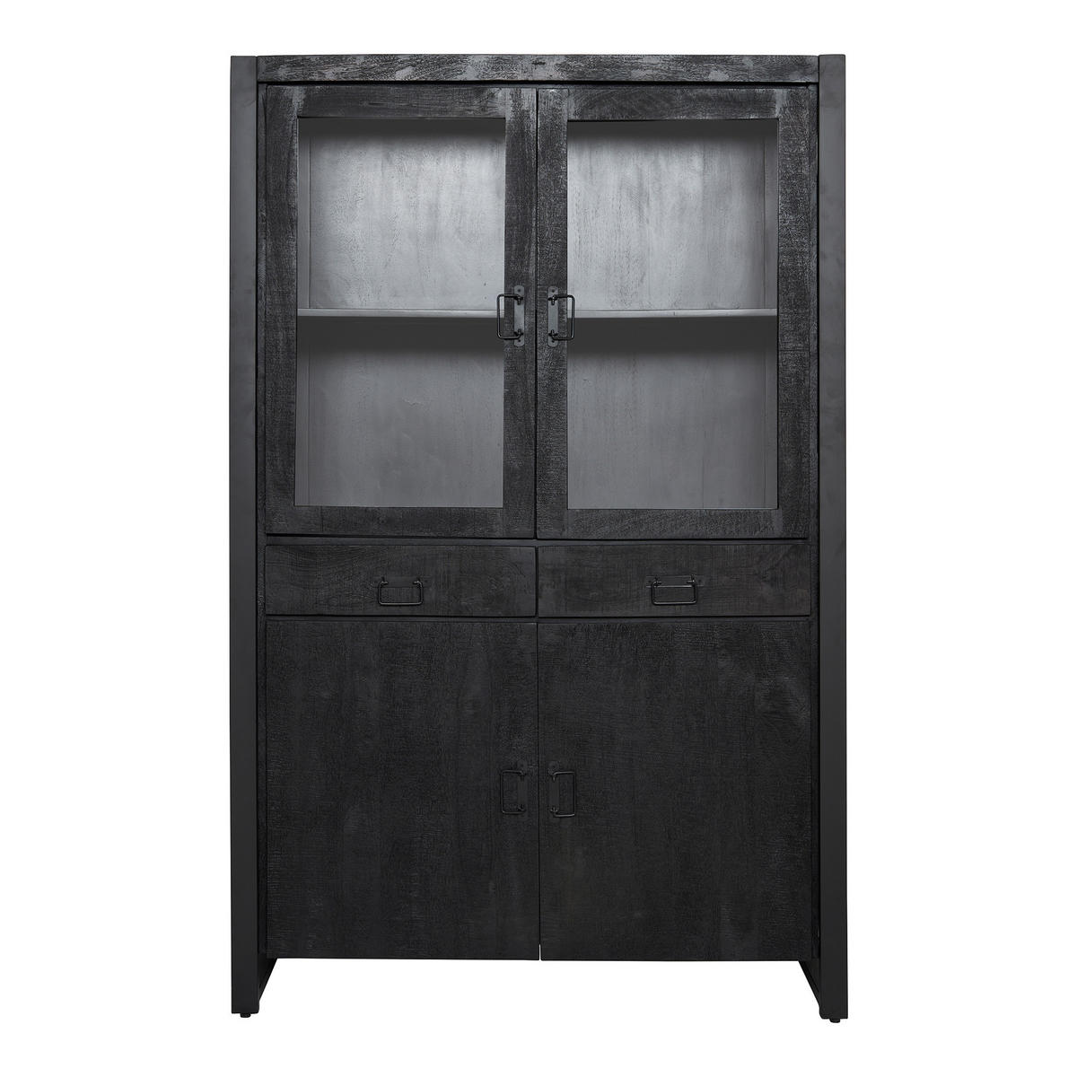 VITRINE Boaz Schwarz 45/115/180 cm - Schwarz, Holz (115/180/45cm) - Starfurn