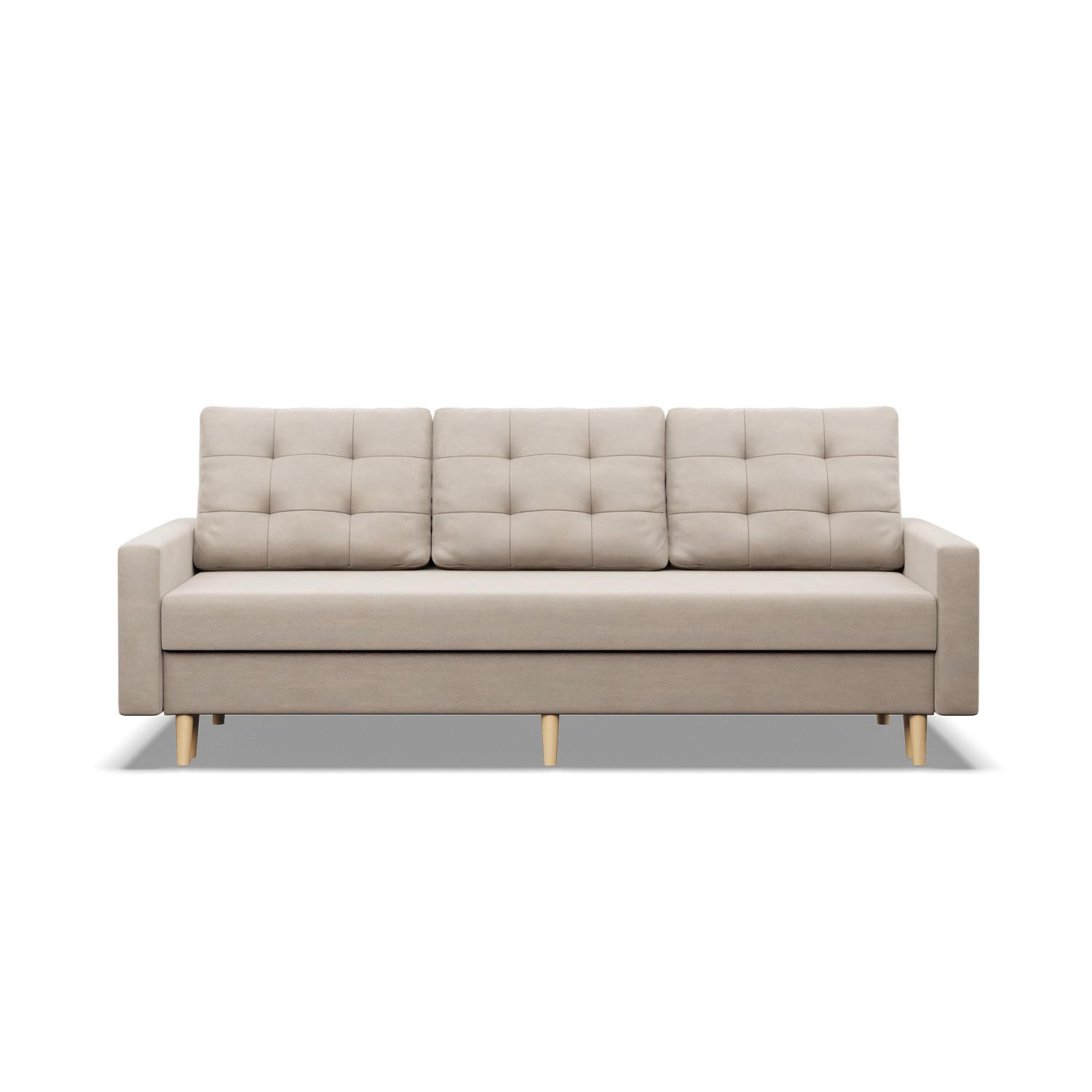 SOFA 3-SITZER MIT SCHLAFFUNKTION BLANK, Beige - Beige, Textil (212/88/92cm) - Mebligo
