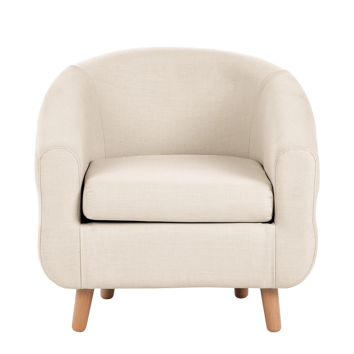 SESSEL - Webstoff, Beige - Beige, Textil (79/74/74cm) - home24