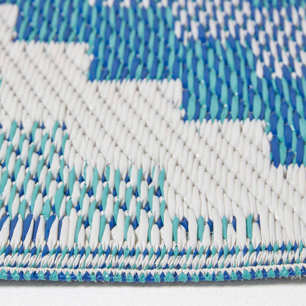 OUTDOORTEPPICH-LÄUFER Mia, geometrisch gemustert 75/200 cm - Blau, Kunststoff (75/200cm) - Homescapes