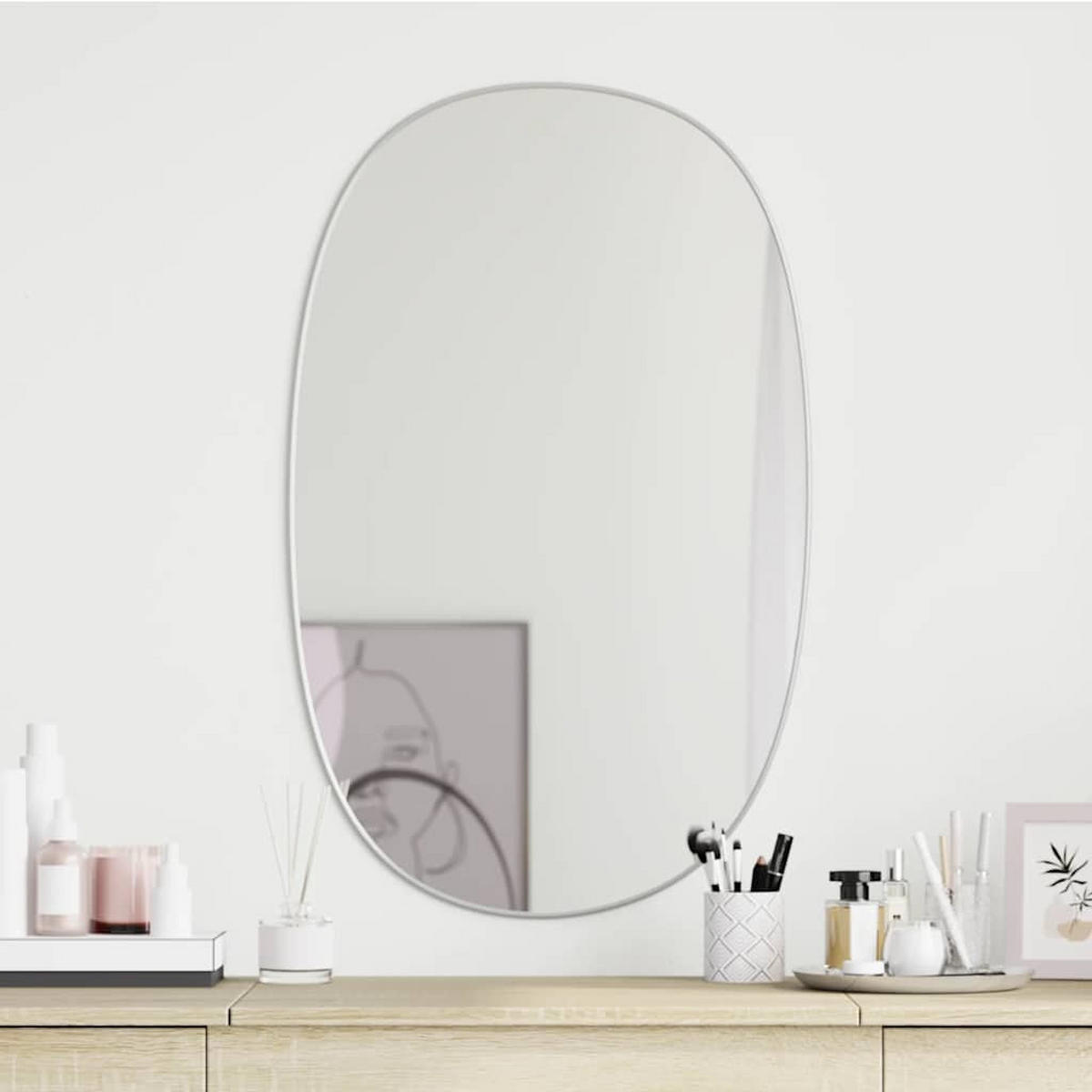 WANDSPIEGEL Silbern 70x45 cm - Silberfarben, Glas (45/70/1cm) - furnicato
