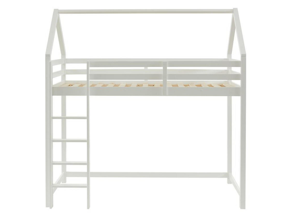HOCHBETT Hausbett - Kiefernholz - 90 x 190 cm - Weiß - TARZIA - Weiß, Holz - Vente-Unique