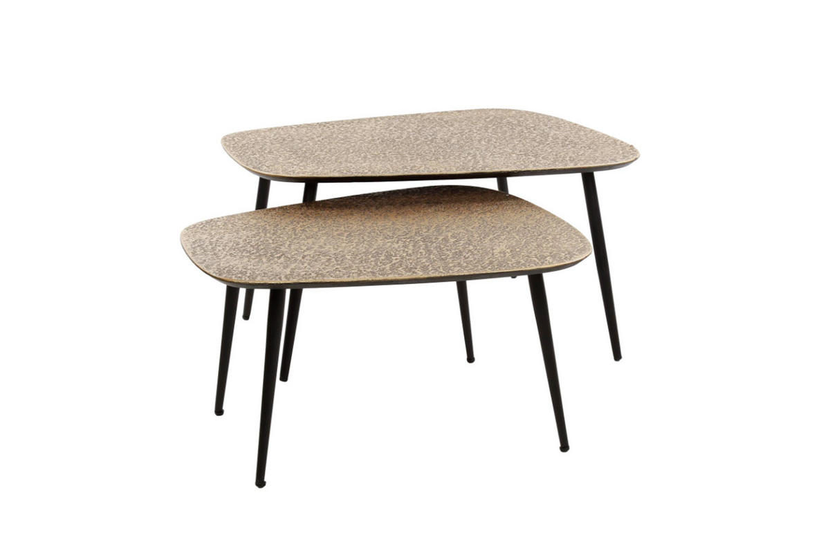 COUCHTISCH-SET LAUCA Bronze Metall - Schwarz/Bronzefarben, Metall (80/70/42cm) - KAWOLA