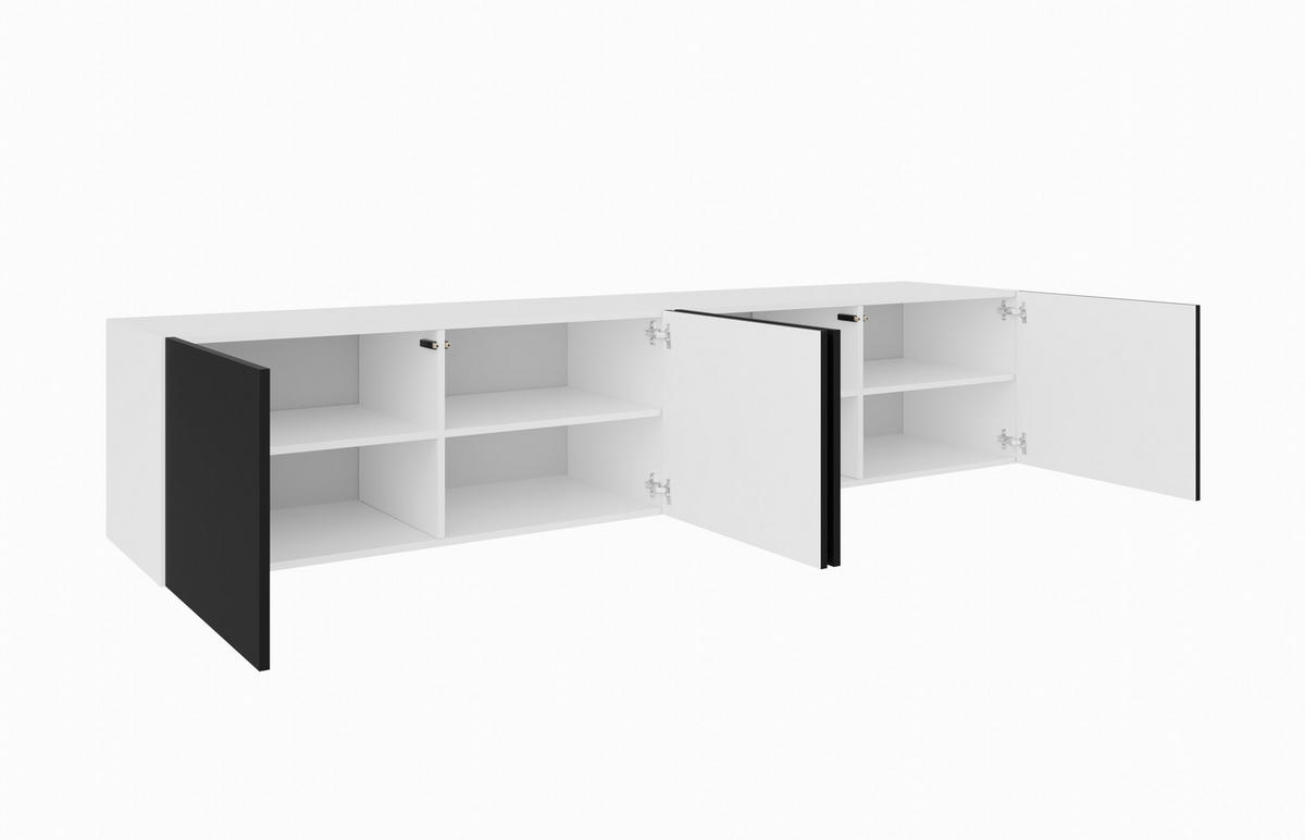 TV-SCHRANK LIO - Schwarz/Weiß, Holzwerkstoff (200/41/40cm) - Meblini