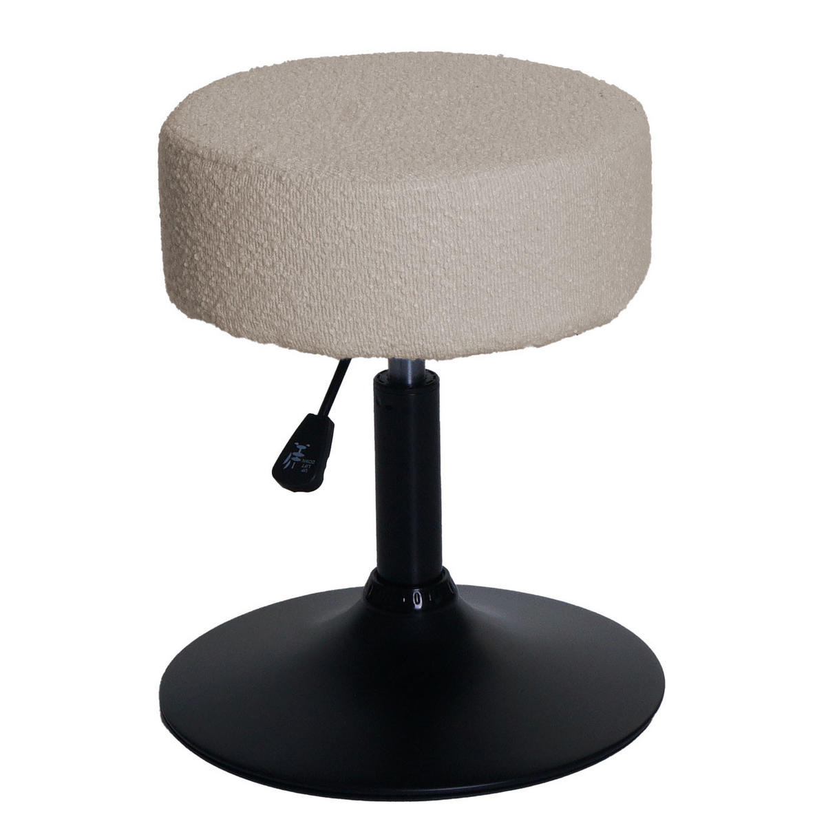 HOCKER 2er-Set höhenverstellbar und drehbar Sitzhöhe 45-57cm Ø 37cm Stoff Bouclé Beige - Beige, Textil (37/57/37cm) - PROREGAL