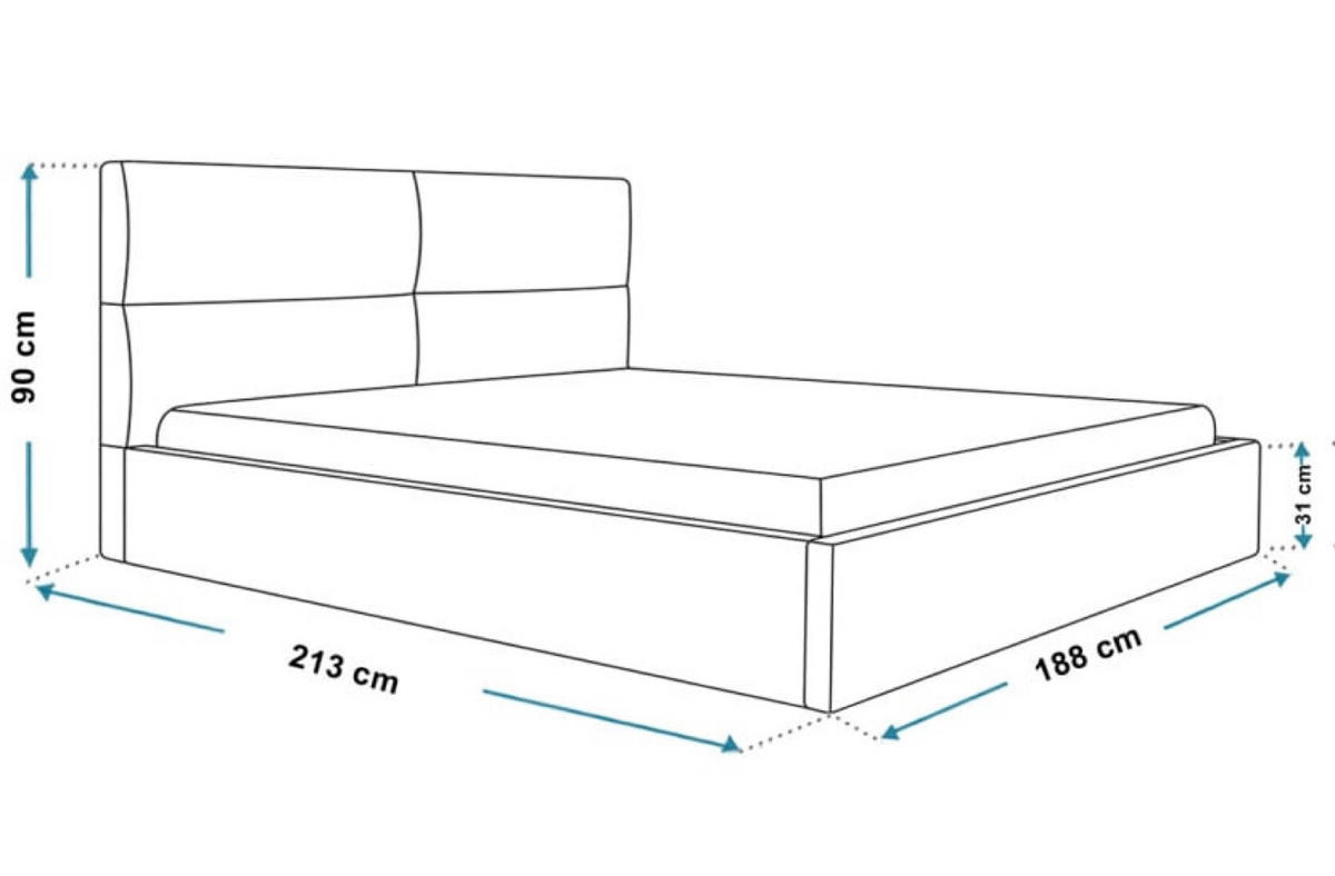 BETT Beigefarben SIM 6 Gepolstert 180x200 cm Mit Schlaffunktion - Beige/Schwarz, Textil (180/200cm) - Sepro Meble