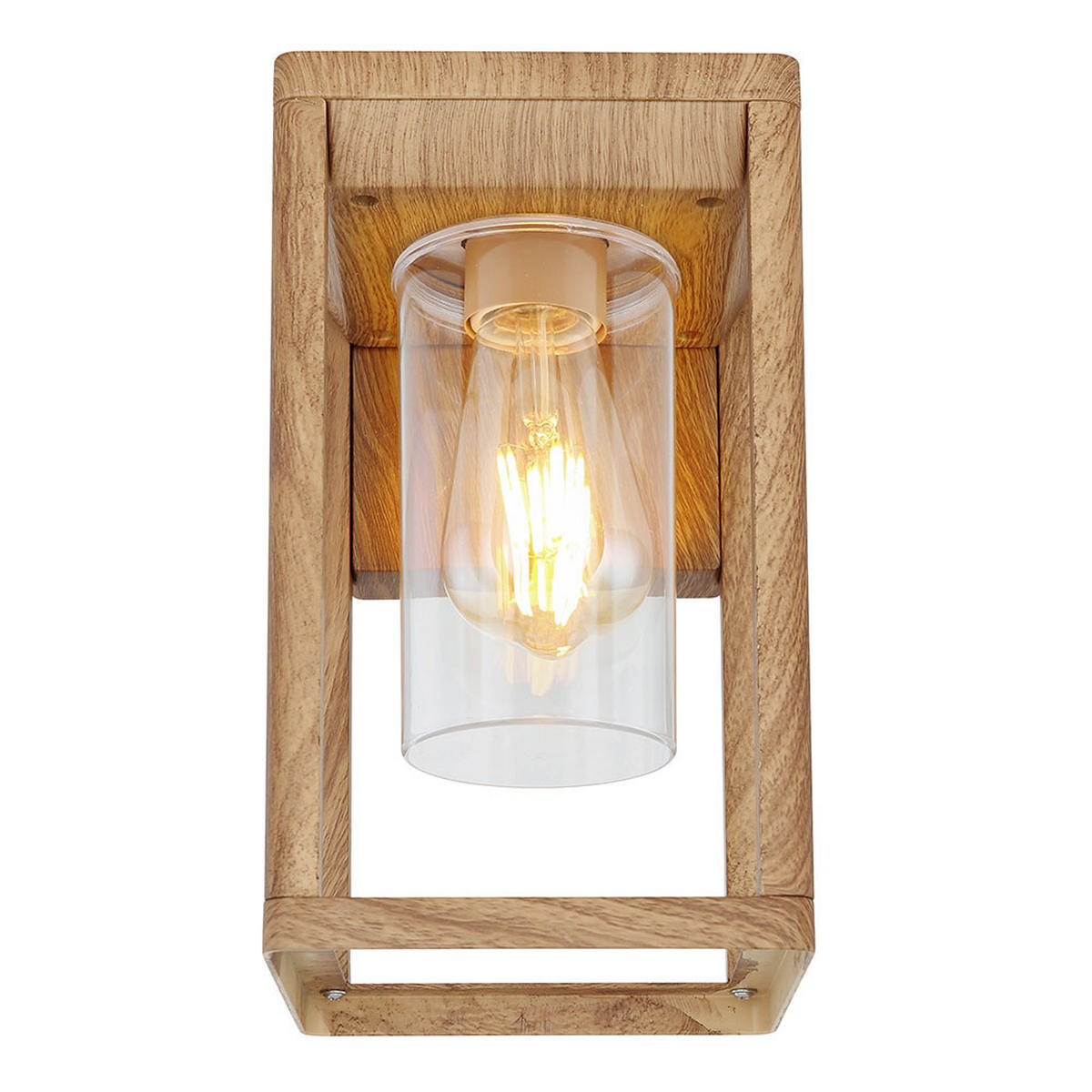 AUSSEN-WANDLEUCHTE Aluminium Holzoptik Braun - Braun, Metall (15/27/16.5cm) - Globo Lighting