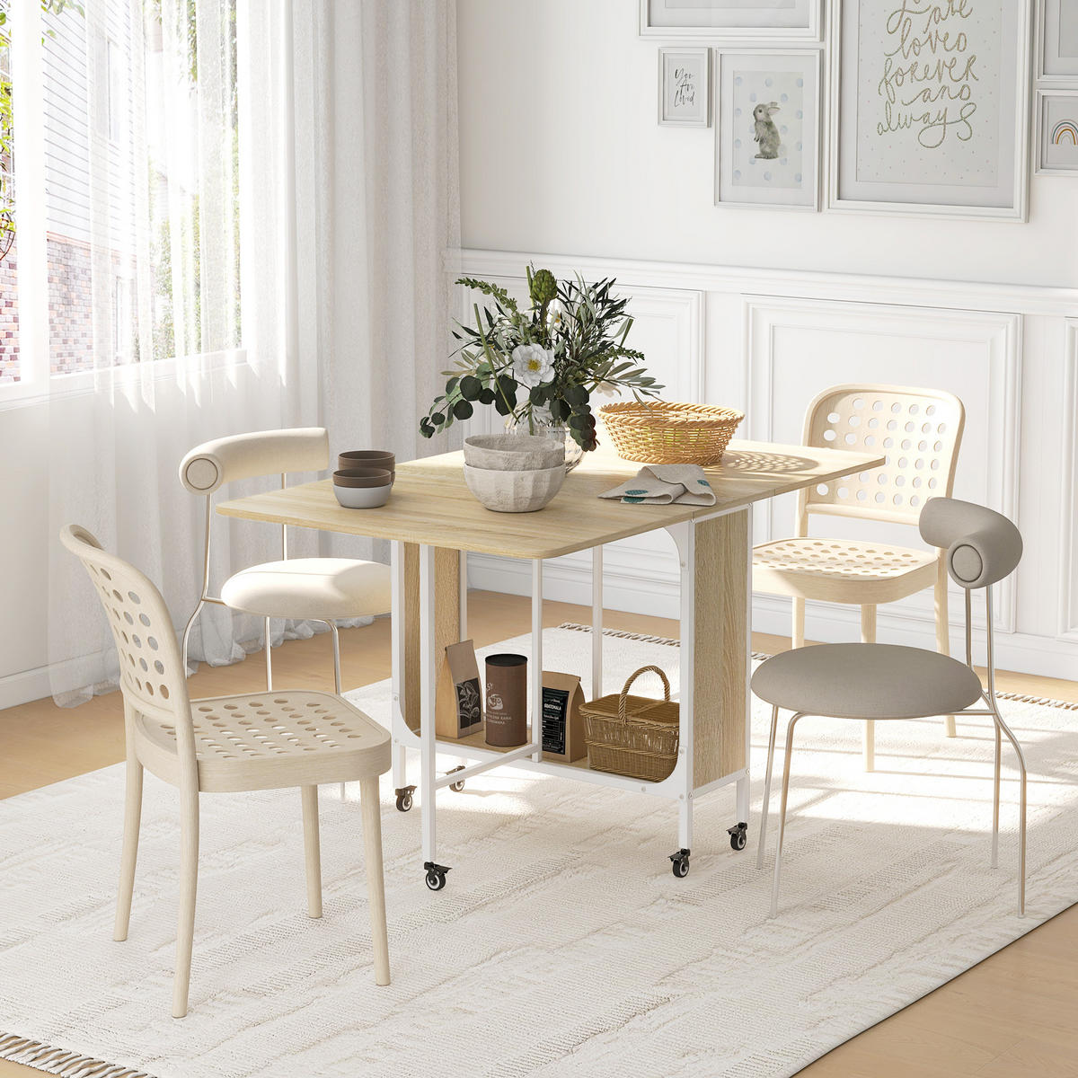ESSTISCH Naturholz 1 Stück - Beige, Kunststoff (130/80/74cm) - GiPP