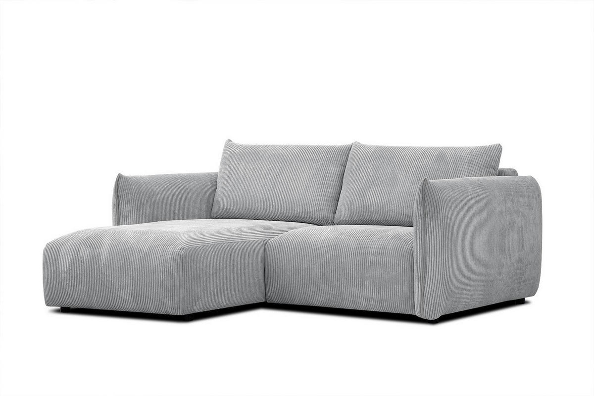 ECKSOFA TAUER 3-Sitzer, hellgrau - Hellgrau/Schwarz, Holzwerkstoff/Kunststoff (173/206cm) - Courtois Laville