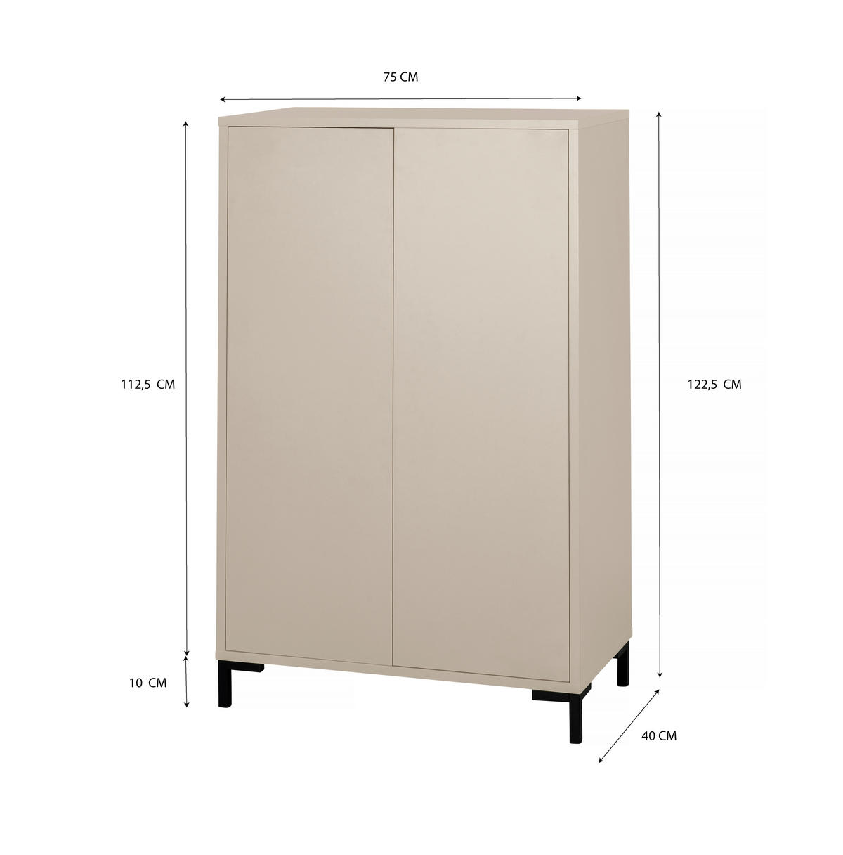 AUFBEWAHRUNGSMÖBEL Multifunktionales in Taupe VERNER - Taupe, Holzwerkstoff (40/123/75cm) - RNT By Really Nice Things