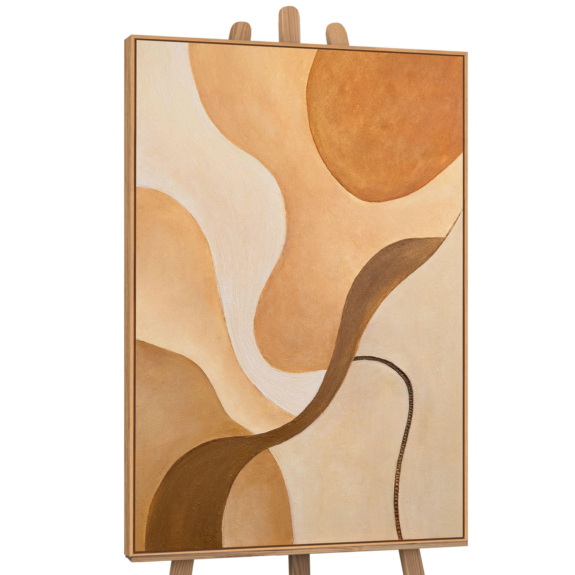 GEMÄLDE Krümmung des Horizonts Schattenfugenrahmen Eichefarben 140x100 cm - Eichefarben, Holz (140/100cm) - YS-art gallery