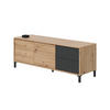 TV-MÖBEL mit 2 Türen und 2 Schubladen Brooklyn - L130 cm - Eiche Artisan/Grau, Holzwerkstoff (41/47/130cm) - Calicosy